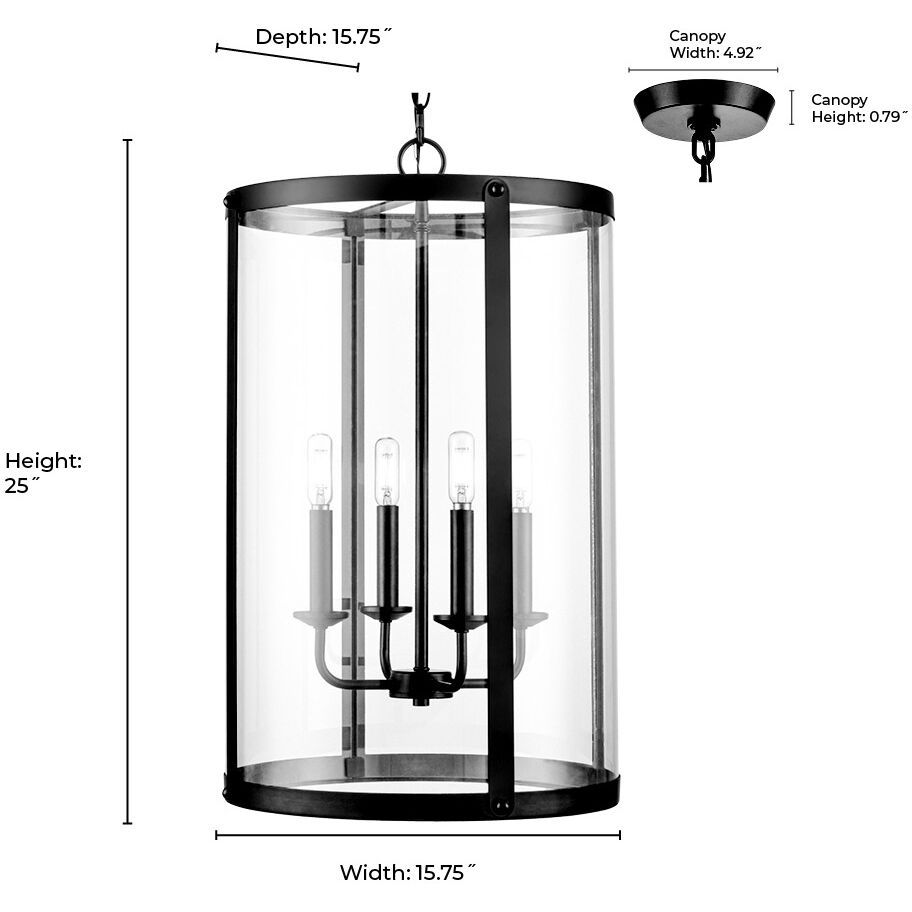 Aydenn 4 Light 15.75 inch Matte Black Indoor Pendant Ceiling Light